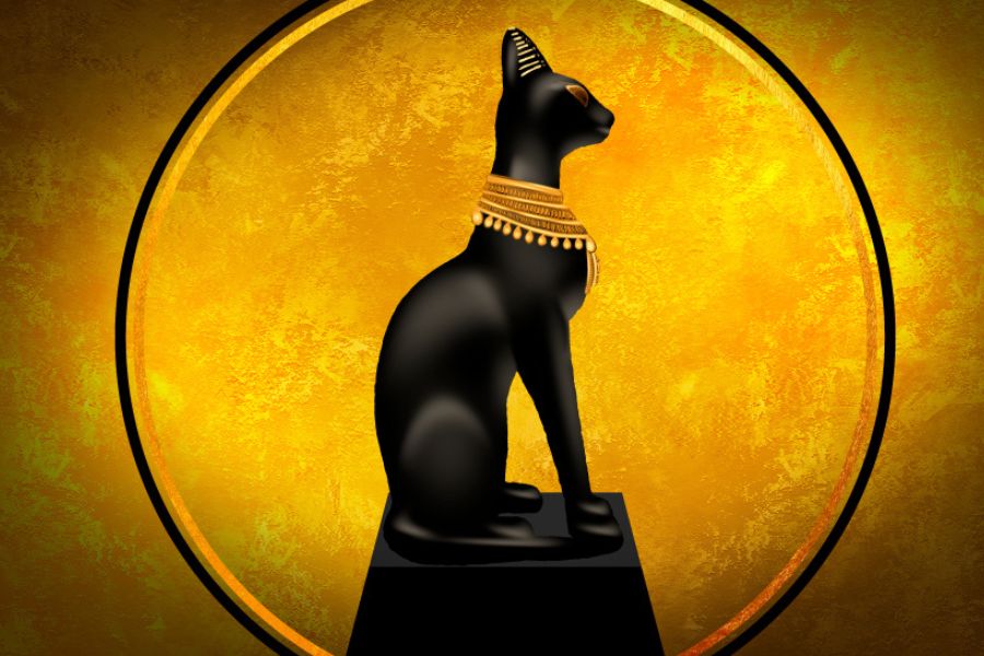 Tượng mèo đen trong văn hóa Ai Cập cổ đại.