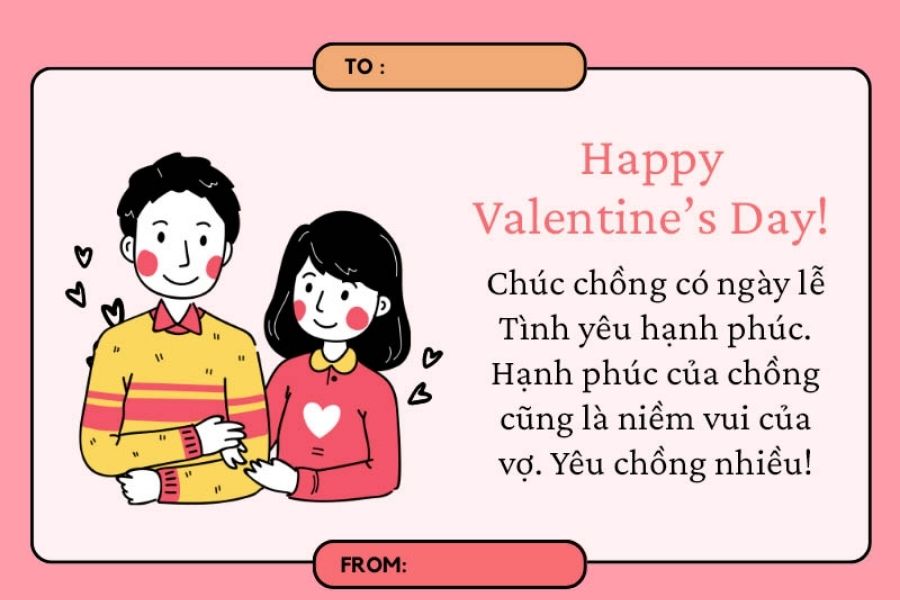 Những lời chúc Valentine dành tặng chồng yêu ý nghĩa nhất.