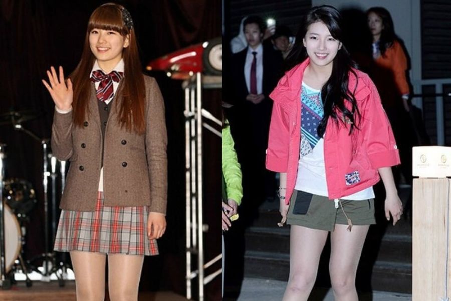 Diễn viên Suzy trước (bên trái) và sau (bên phải) giảm cân.