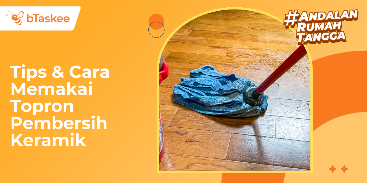 lantai dibersihkan memakai topron