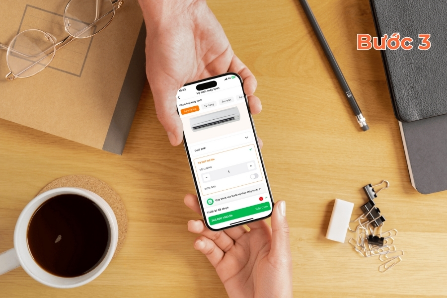 Chọn loại máy lạnh và công suất.