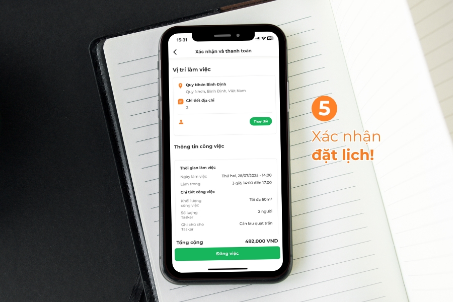 Chọn “Đăng việc” sau khi kiểm tra thông tin.