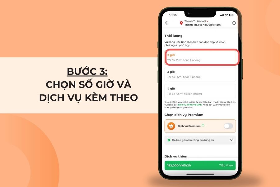 Điền thông tin và địa chỉ cụ thể kèm ghi chú (nếu có).