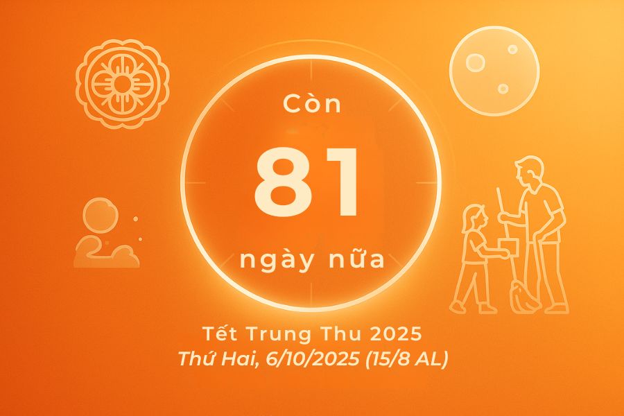 Còn 81 ngày nữa là đến Trung Thu kể từ hôm nay 17/7/2025.