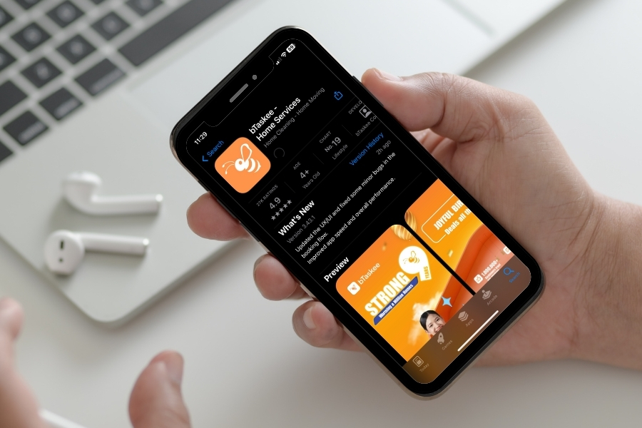 Mọi thao tác đặt lịch được thực hiện dễ dàng qua ứng dụng di động bTaskee.