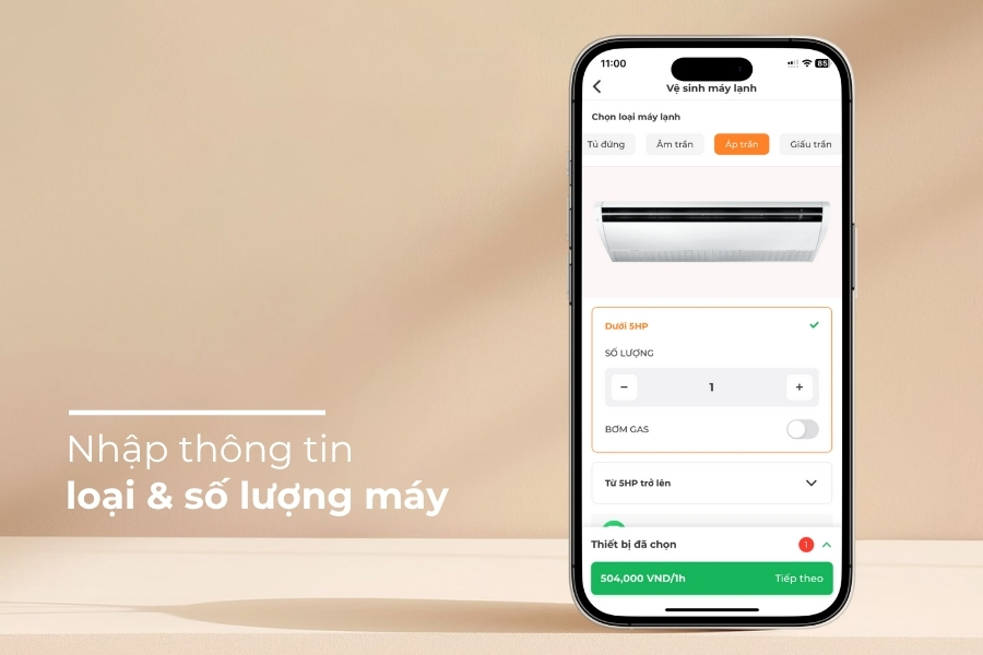 Nhập thông tin chi tiết công việc.