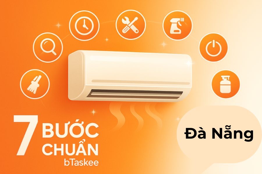 Quy trình vệ sinh điều hoà 7 bước của bTaskee.