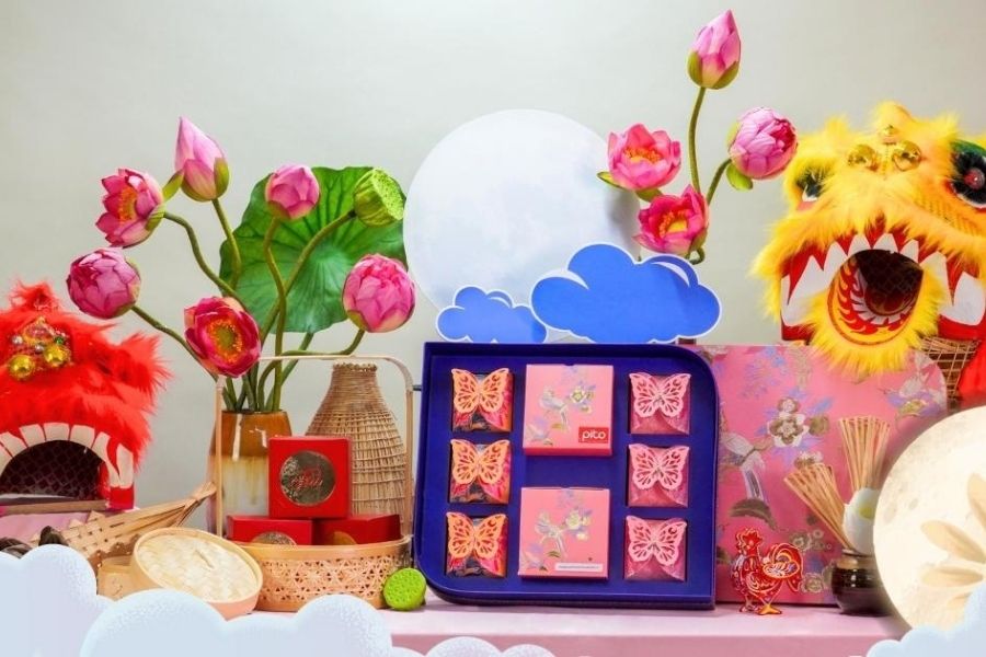 Decor văn phòng Trung thu theo phong cách truyền thống.