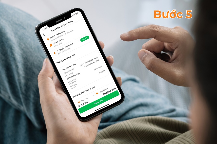 Kiểm tra thông tin và xác nhận thanh toán.