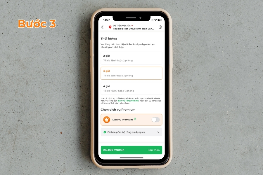 Nhập thông tin cần thiết.