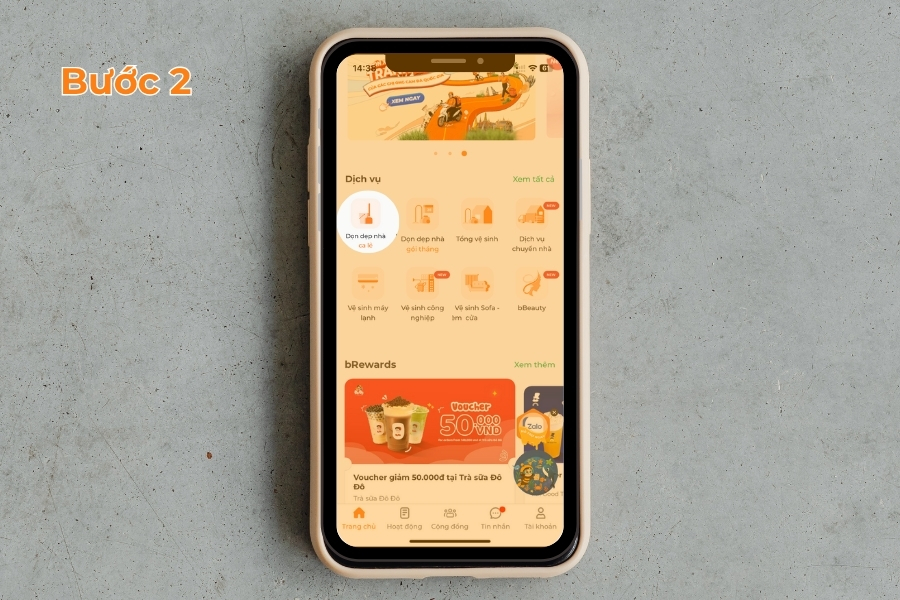 Nhấp vào mục “Dọn dẹp nhà - Ca lẻ”.