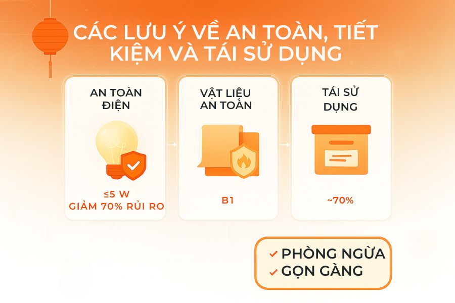 Những lưu ý an toàn và tiết kiệm khi trang trí Trung thu cho văn phòng.
