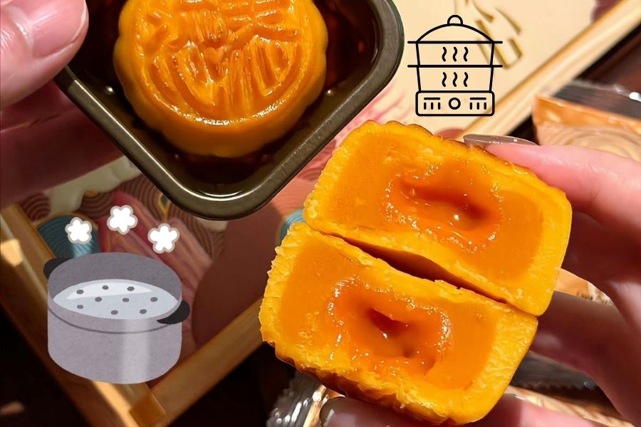 Nồi hấp cũng làm được bánh Trung thu đoàn viên.