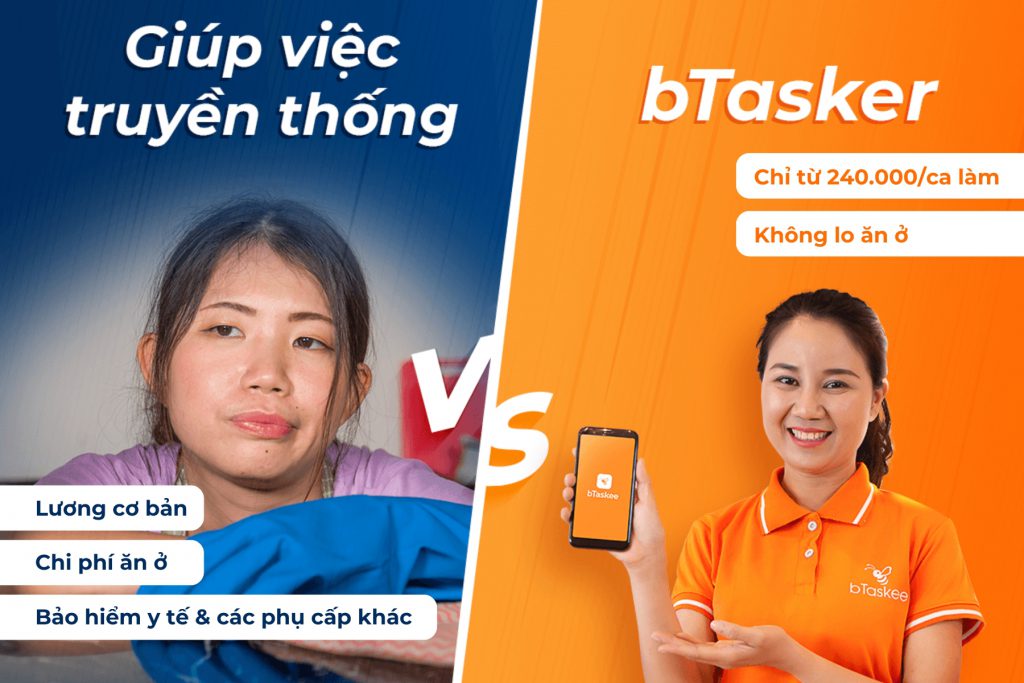 Sự khác biệt giữa giúp việc truyền thống và Tasker bTaskee.