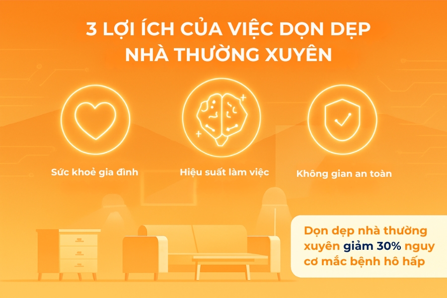 3 lợi ích của việc dọn nhà thường xuyên được công nhận rộng rãi.