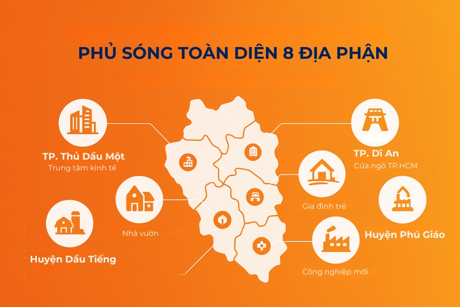 Dịch vụ tổng vệ sinh phủ sóng toàn bộ 8 địa phận tại Bình Dương.