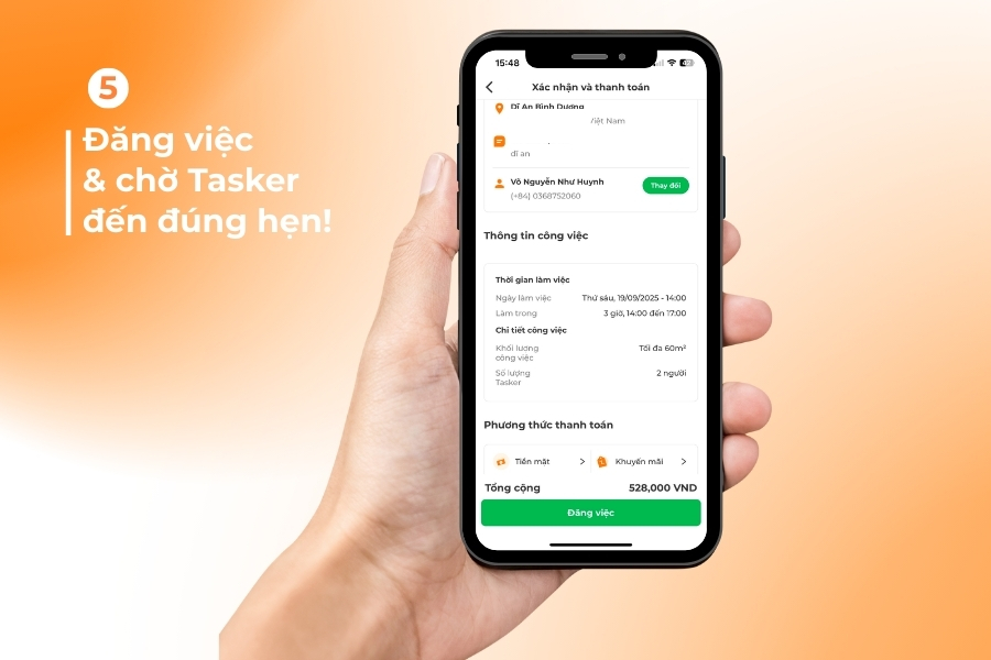 Kiểm tra lại thông tin và lựa chọn phương thức thanh toán phù hợp.