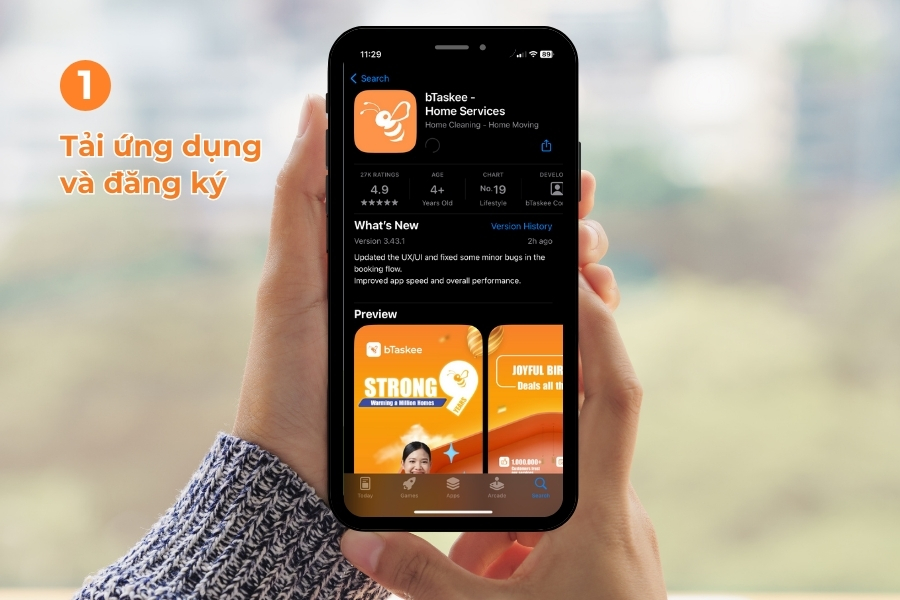 Thực hiện tải và đăng ký ứng dụng trên di động.