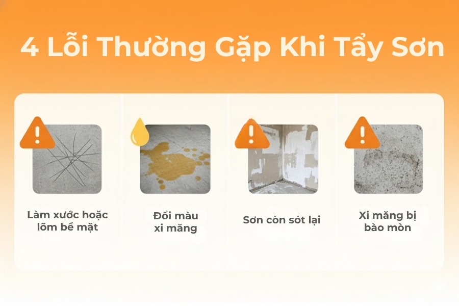 4 lỗi thường gặp khi tẩy sơn.