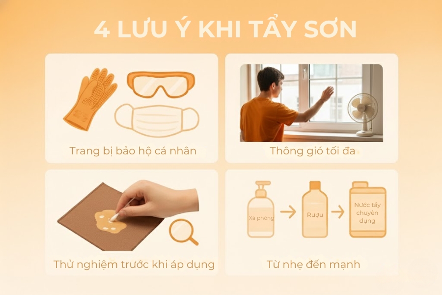 4 lưu ý khi tẩy sơn trong nhà.