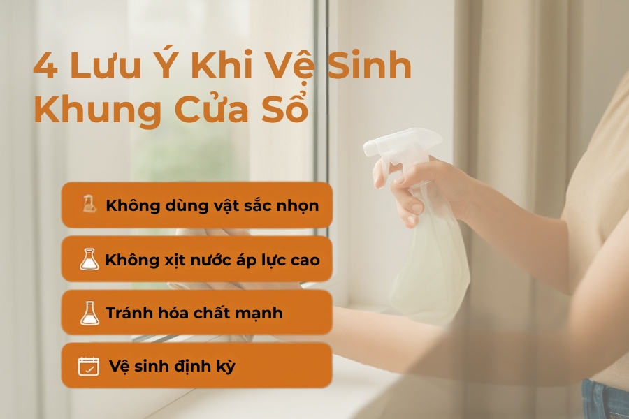 4 lưu ý khi vệ sinh khung cửa sổ.