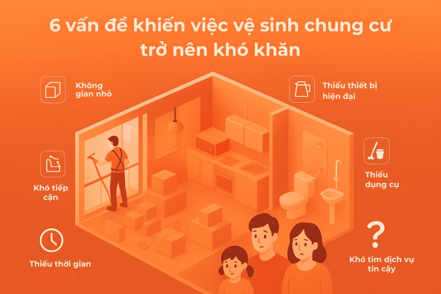 6 vấn đề thường gặp khi vệ sinh chung cư.