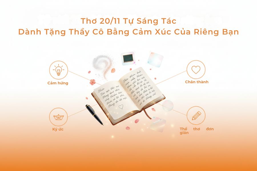 Bạn hoàn toàn có thể tự sáng tác thơ 20/11 cho riêng mình.