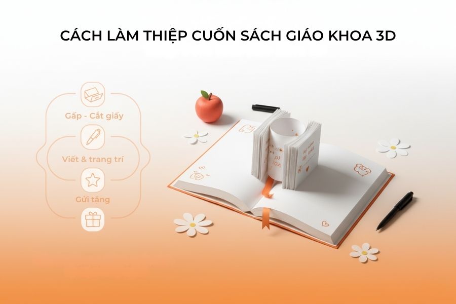 Chỉ với vài bước đơn giản, bạn có thể tạo ra tấm thiệp sách giáo khoa ngày 20/11.