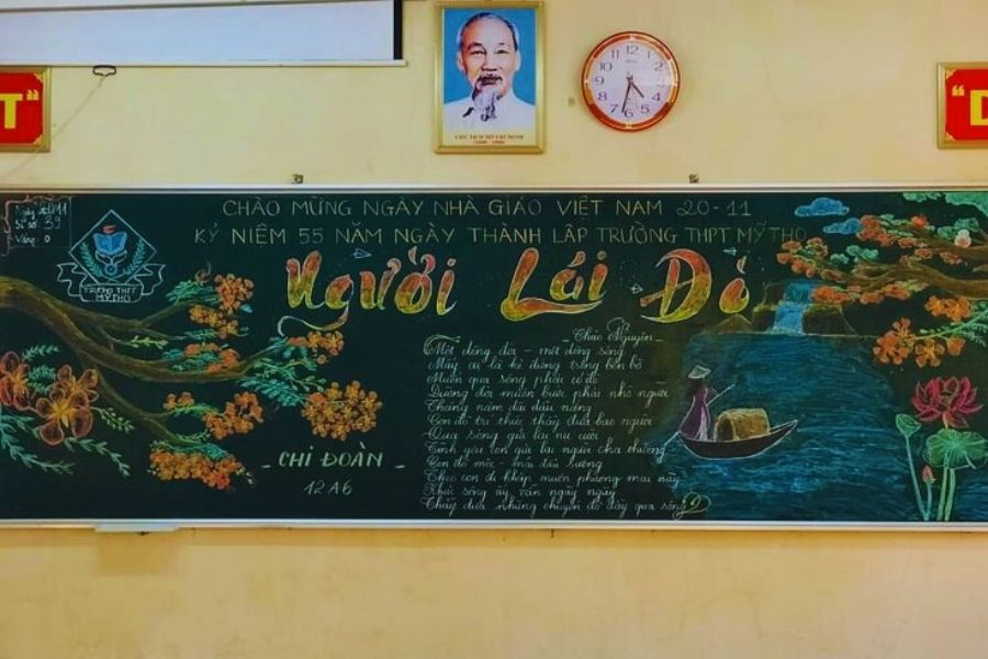 Chiếc bảng chủ đề Người lái đò cực đẹp.