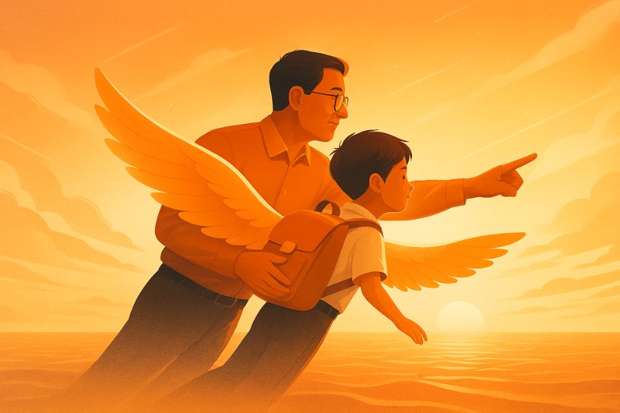 Chuyến đò chở nặng yêu thương/ Người đưa khách đến tận đường tương lai.