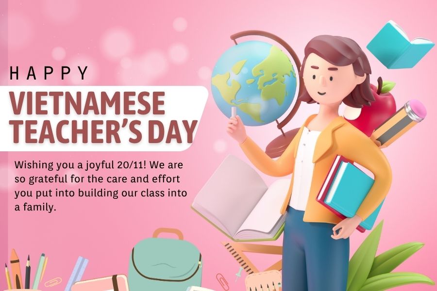 Dù là ngôn ngữ nào, hãy cá nhân hóa lời chúc 20/11 đến giáo viên của mình.