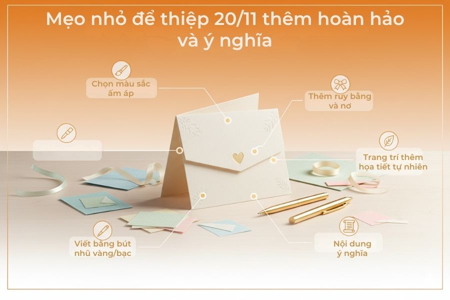 Hãy áp dụng 5 mẹo nhỏ để tấm thiệp trở nên hoàn hảo.