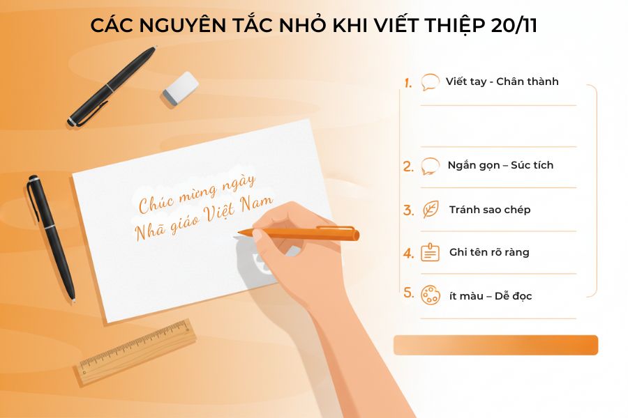 Hãy ghi nhớ những nguyên tắc khi viết thiệp 20/11.