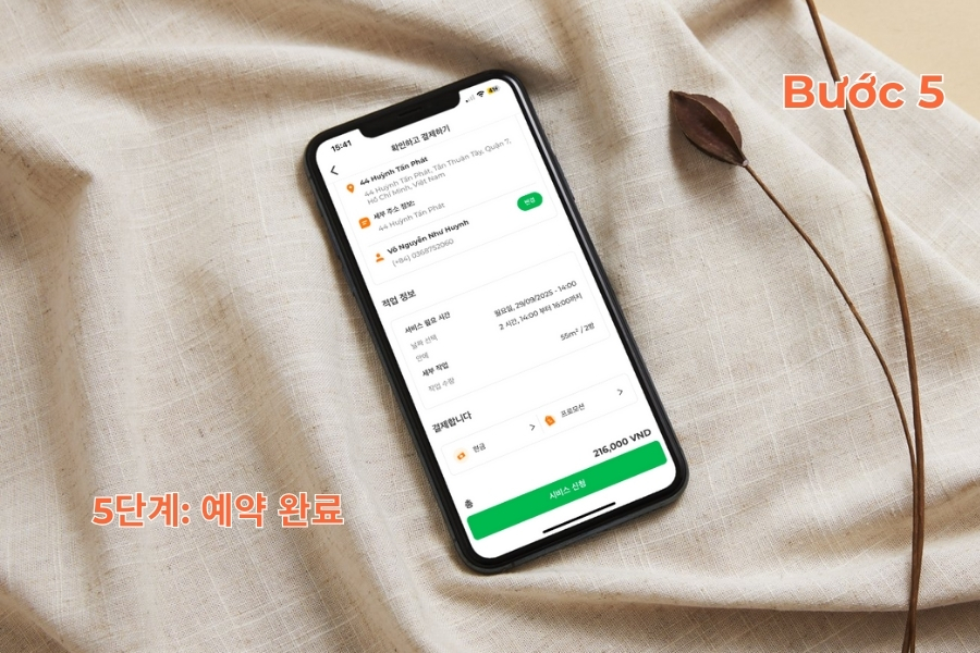 Hoàn tất đặt lịch.