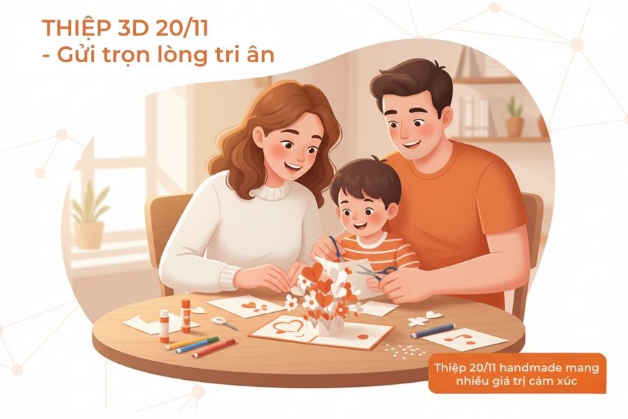 Làm thiệp 3D nhân ngày 20/11 là một lựa chọn ý nghĩa.