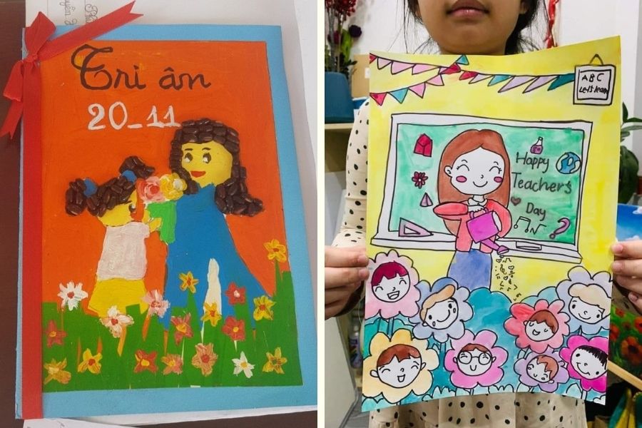 Mẫu Thiệp 20/11 Đơn Giản, Dễ Làm Dành Cho Học Sinh Tiểu Học - mẫu 3