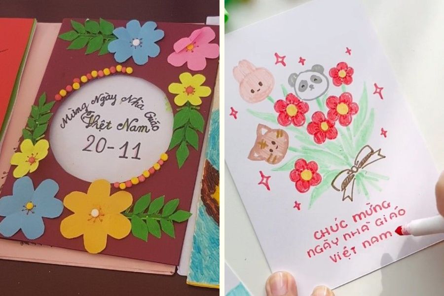 Mẫu Thiệp 20/11 Đơn Giản, Dễ Làm Dành Cho Học Sinh Tiểu Học - mẫu 4