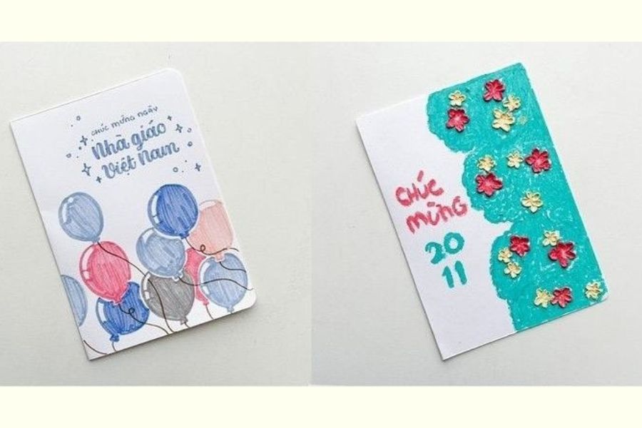 Mẫu Thiệp 20/11 Đơn Giản, Dễ Làm Dành Cho Học Sinh Tiểu Học - mẫu 5