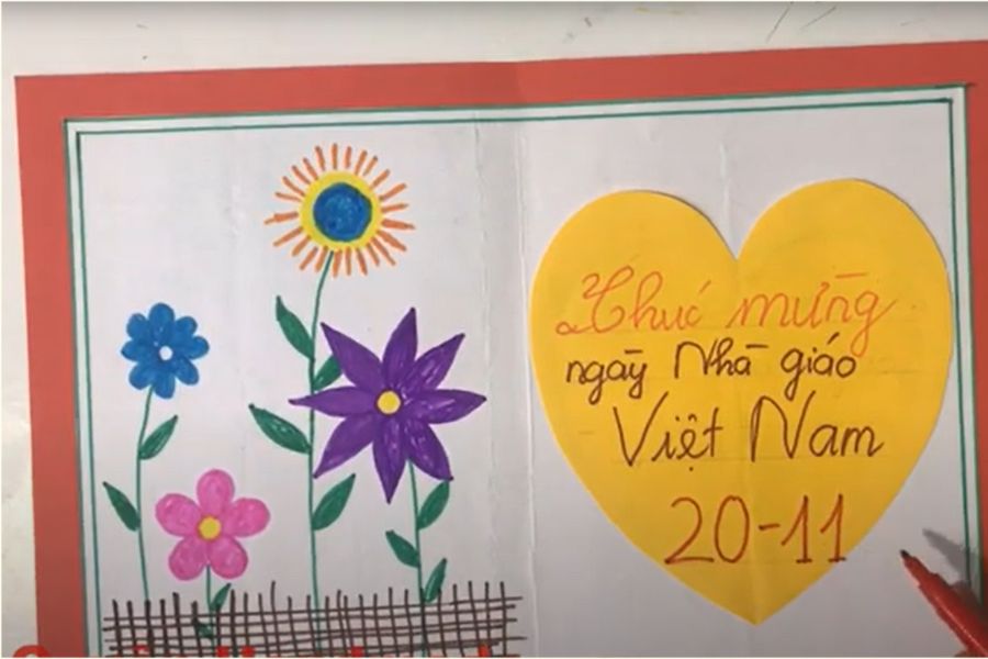 Mẫu Thiệp 20/11 Đơn Giản, Dễ Làm Dành Cho Học Sinh Tiểu Học - mẫu 7