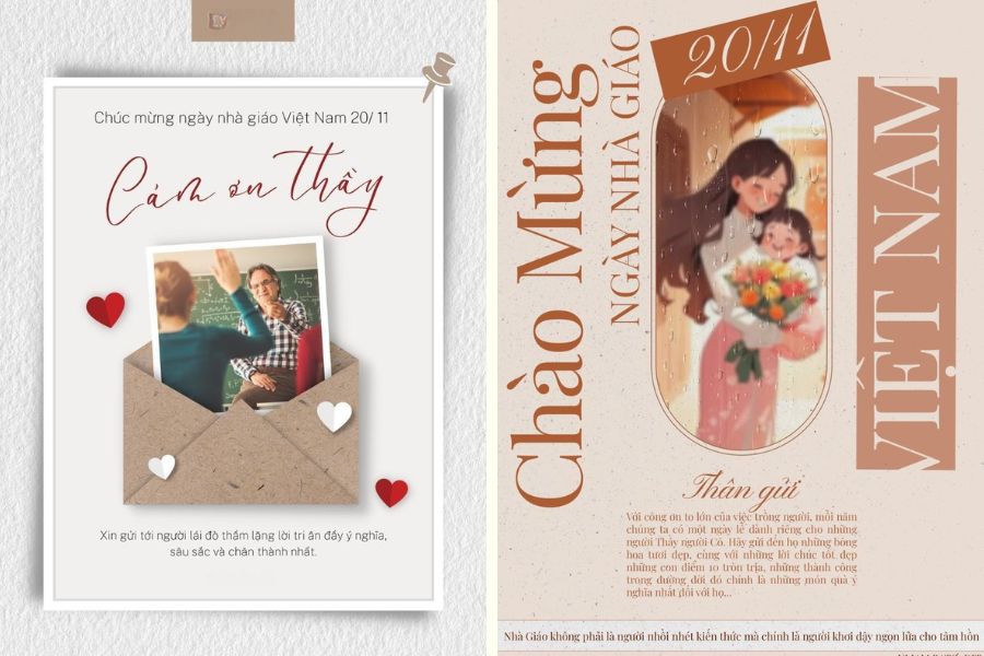 Mẫu Thiệp 20/11 Được Thiết Kế Online Đẹp Mắt - mẫu 1