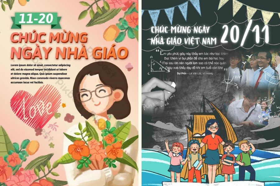 Mẫu Thiệp 20/11 Được Thiết Kế Online Đẹp Mắt - mẫu 2