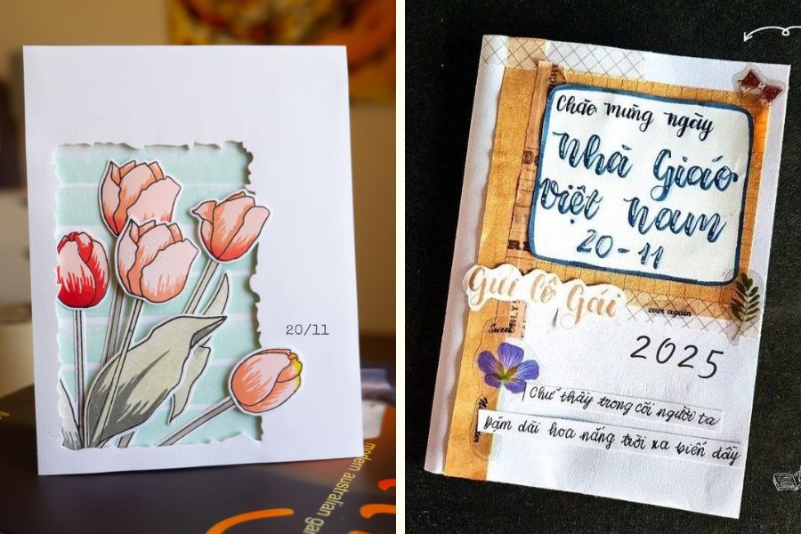 Mẫu Thiệp 20/11 Phong Cách Nghệ Thuật – Sáng Tạo Và Cá Tính - mẫu 3