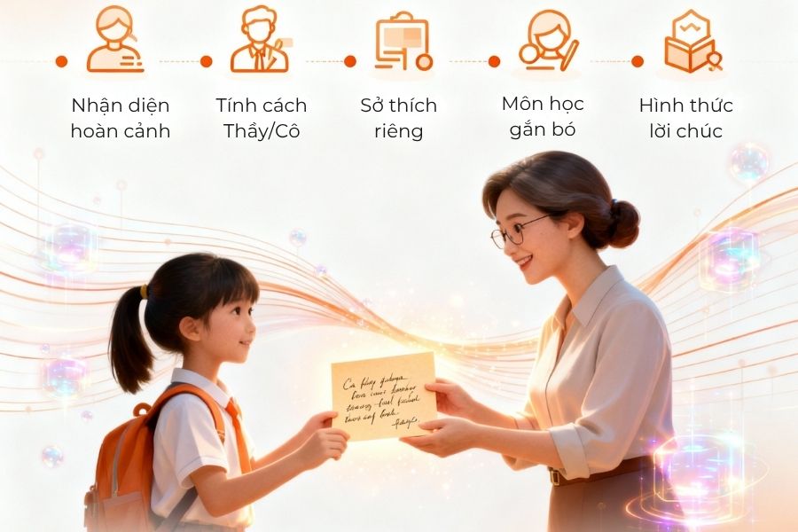 Mô phỏng 5 bước cá nhân hóa lời chúc 20/11.