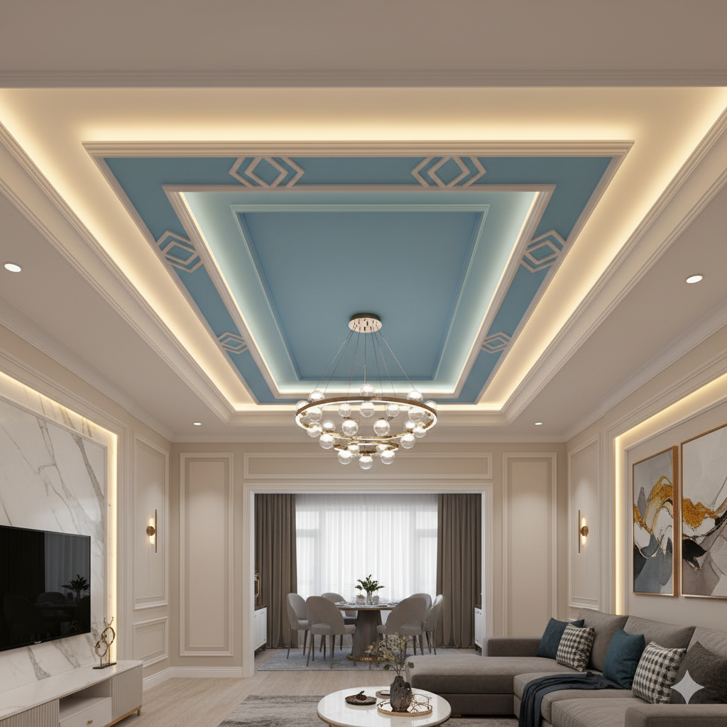 Plafon Gypsum Dua Warna