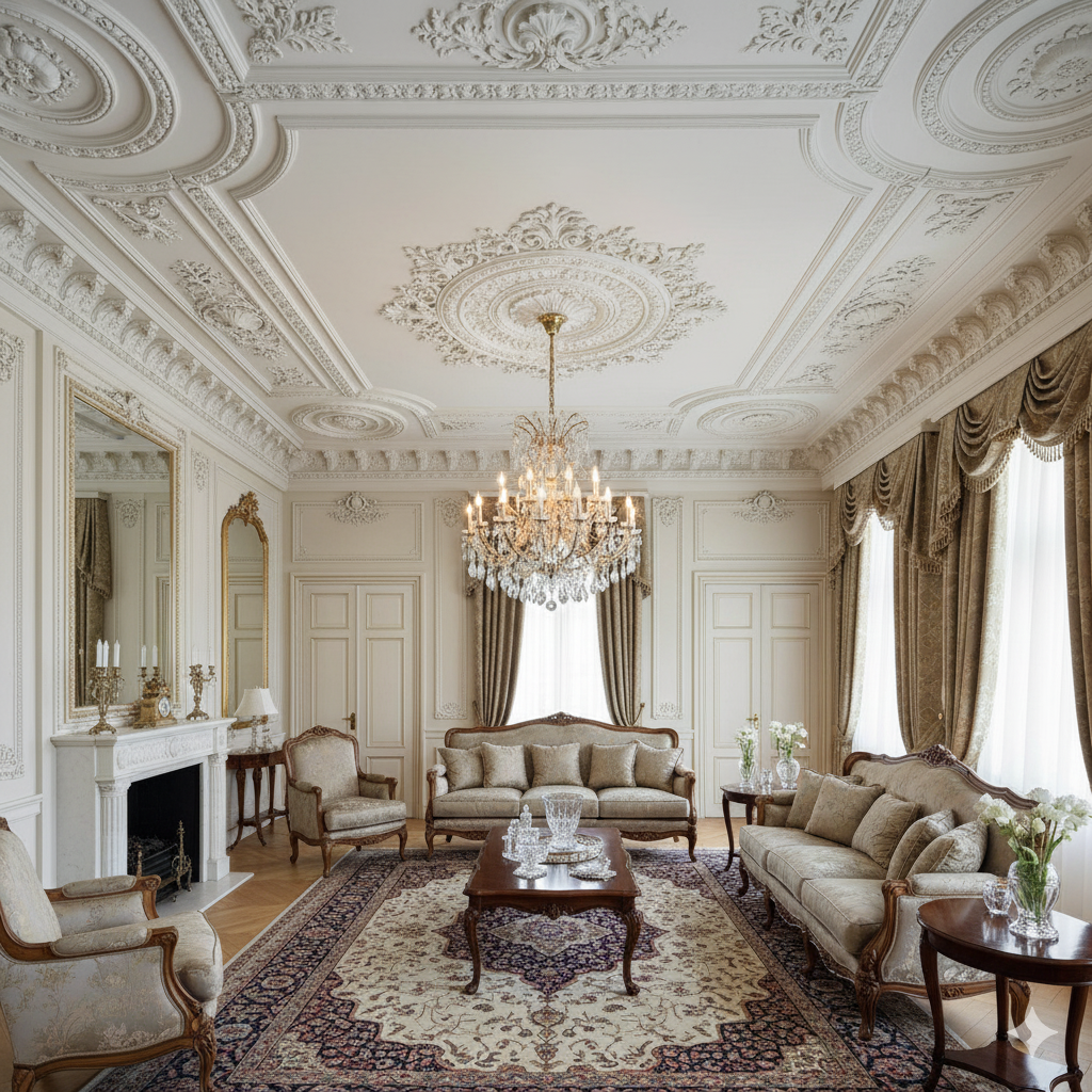 Plafon Gypsum Ornamen Klasik