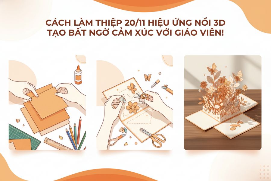Quy trình làm thiệp 20/11 3D sáng tạo.