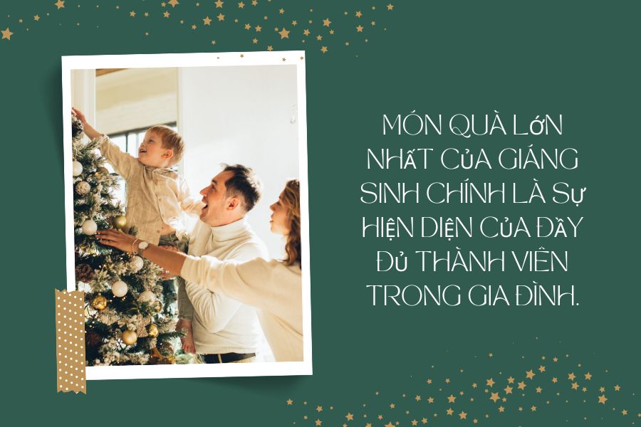 Caption Noel cho gia đình và những người thân thương.