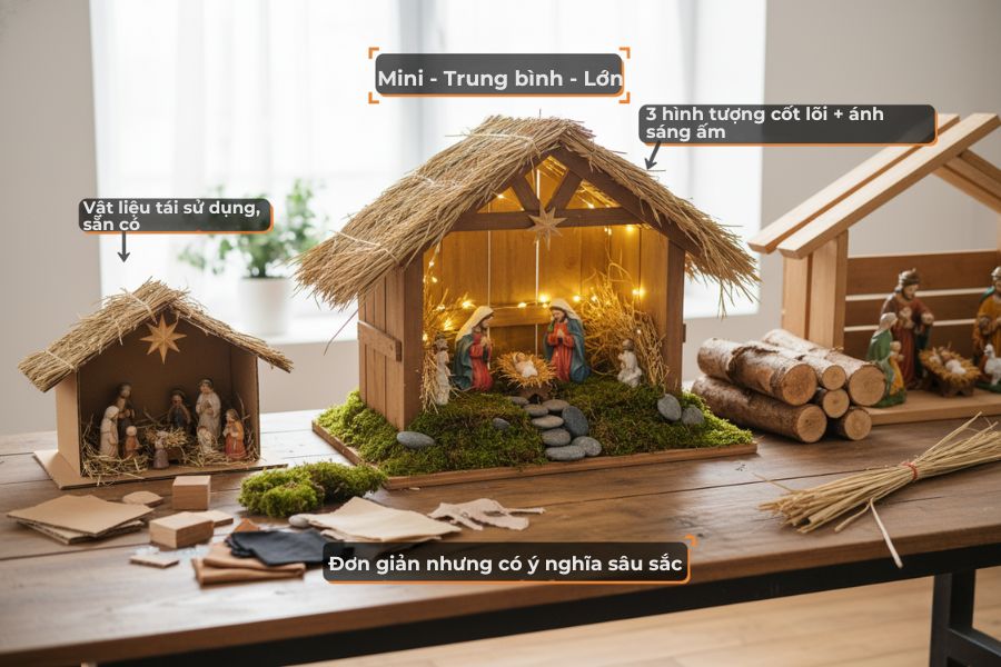 Có nhiều phong cách hang đá giáng sinh bạn có thể lựa chọn.