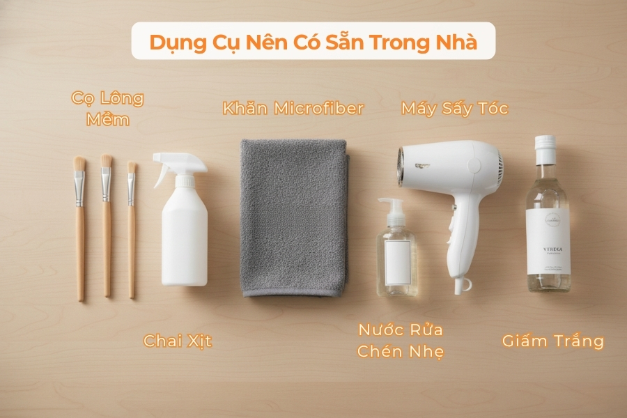 Dụng cụ nên có sẵn trong nhà.