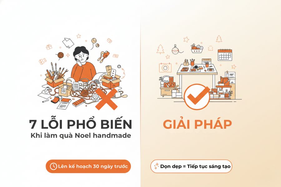 Đừng để sự chủ quan làm vỡ những kế hoạch làm quà Noel handmade nhé!
